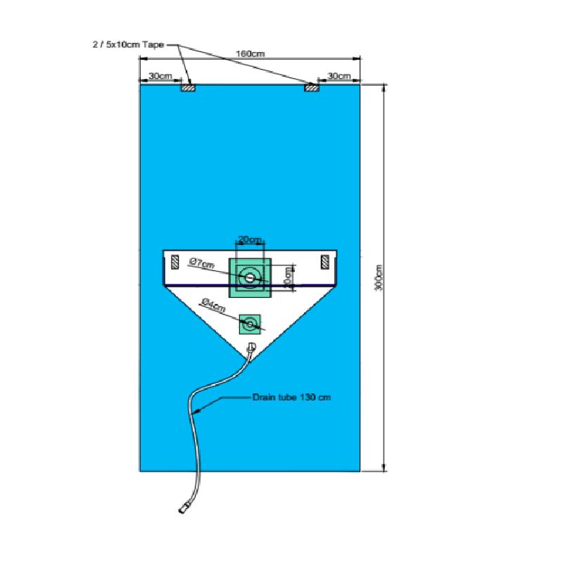 Покриття операційне для артроскопії 300 см x 160 см (СММС - 35 г/м2), на дугу, з двома отворами, мішком збиральним, дренажною трубкою NUREL®